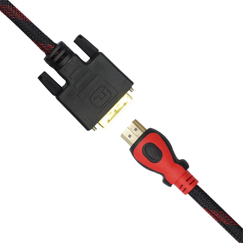 Позолоченный Кабель HDMI к DVI 24 + 1 Разъем Адаптер конвертер 1.5 м 3 5 Micro usb кабель Для 1080