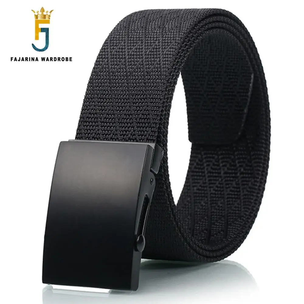 FAJARINA New Novelty Unisex Quality Patchwork Nylon Automatic Style Straped Female Male Belts for Women 38mm Width 2019 CBFJ0036