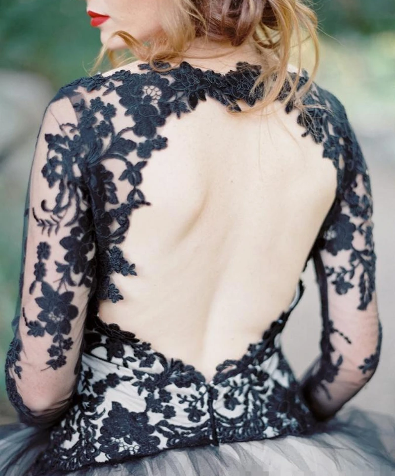 Черно-белые свадебные платья Boho из фатина сексуальные с v-образным вырезом и