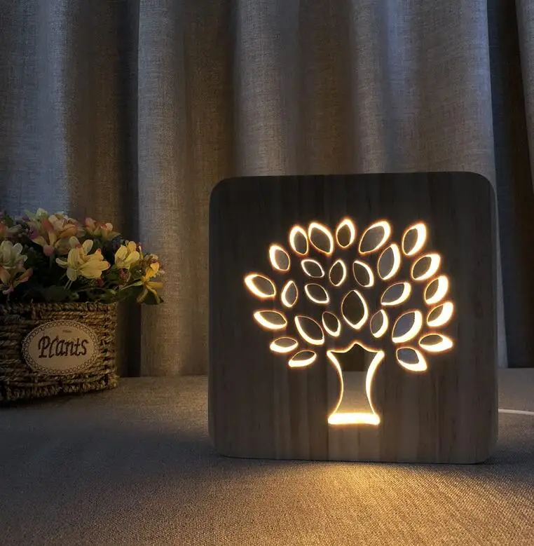 Wooden lamp 7 3D деревянные зерна Ночник DIY Настройка лампы Настольная лампа Друзья День рождения трофей подарок домашний декор Быстрая отправка - Испускаемый цвет: Wooden lamp 7