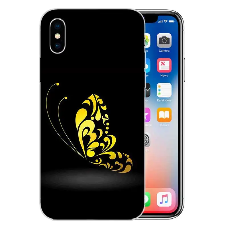 Силиконовый чехол с рисунком бабочки для Apple iPhone 6 6S 7 8 Plus X 10 XS MAX XR 5 5S SE |