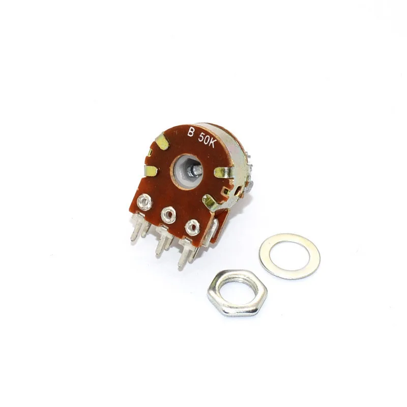 5PCS WH148 1K 2K 5K 10K 20K 50K 100K 250K 500K ohm Linear Dual Rotary Potentiometer 15mm Shaft With Nuts And Washers 6Pin | Обустройство