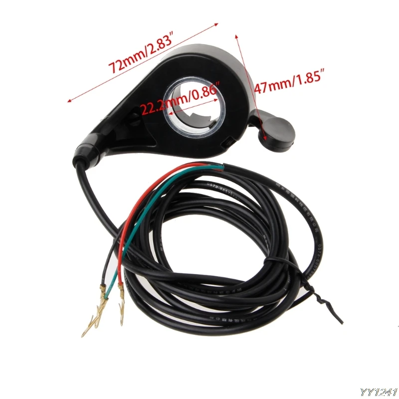 

24/36/48V Universal Motorcycle E-Bike Scooter7/8 Handlebar Black Thumb Throttle Electric Bike Scooter-Y11