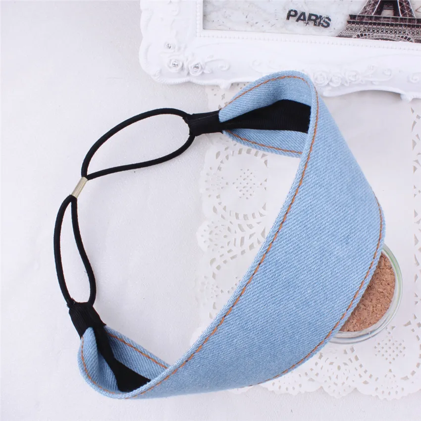 

Women Denim Hair Ornaments Girl Headband Elastic Hair Accessories
