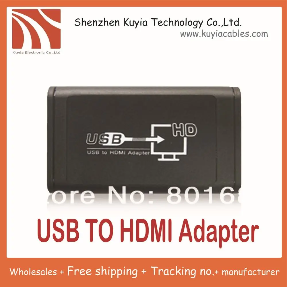 5 шт./лот! Бесплатная доставка + USB в HDMI конвертер Deveice через адаптер поддерживает