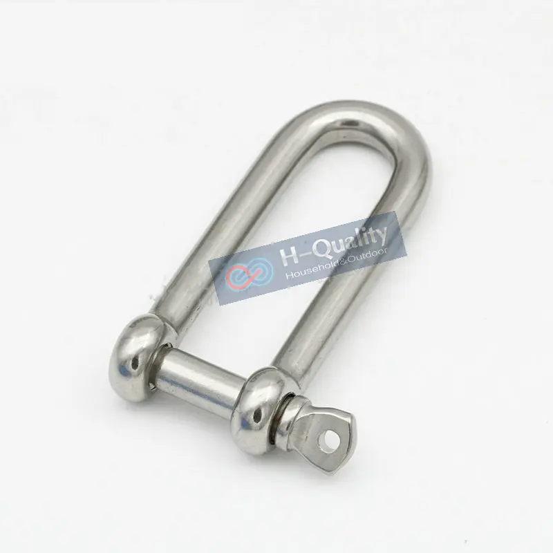 HQ AC1 AISI304 Long Straight D Shackle or AISI316 Extra Wide Stainless Steel Anchor Chain Wire Rope Connector |