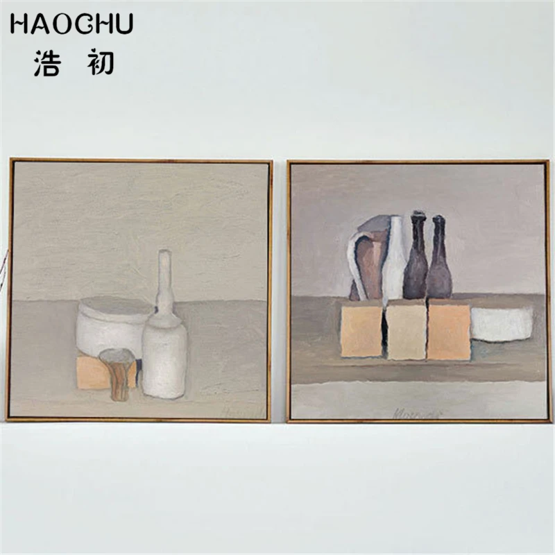 HAOCHU ручная репродукция Джорджио Morandi картина маслом на холсте Natura Morta бутылки