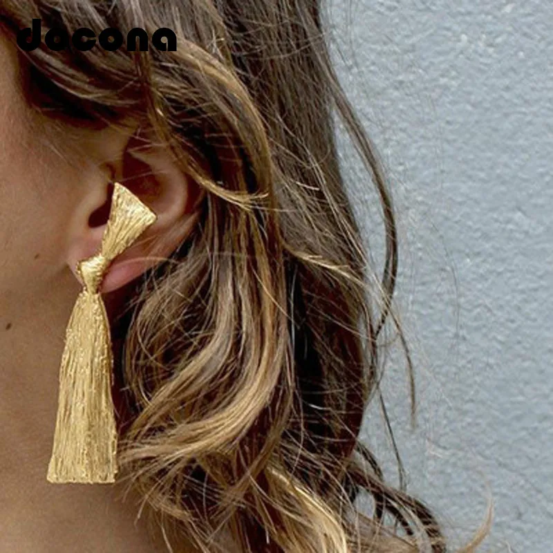 Docona в стиле панк с большим бантом из фионита КАПЛЕВИДНАЯ подвеска виде капель