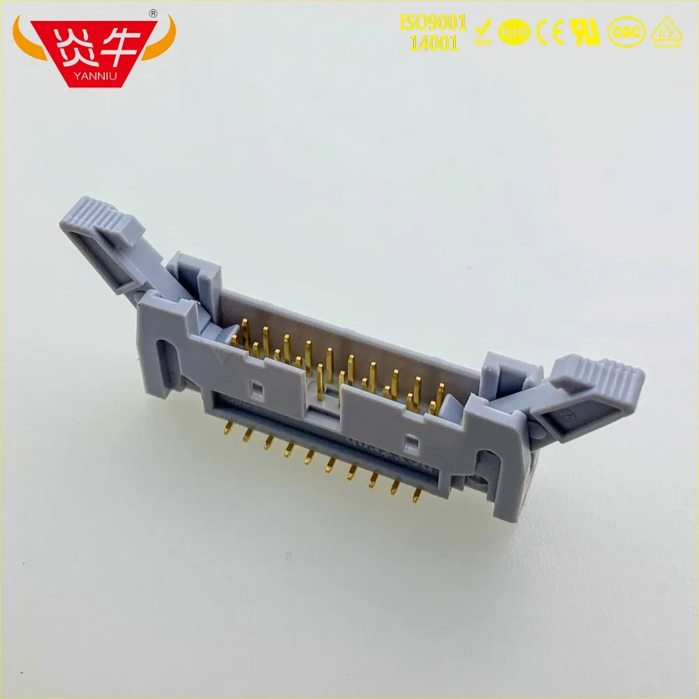 

DC2-20P IDC SOCKET BOX 2.54mm PITCH EJECTOR HEADER SMT CONNECTOR 2*10P 20PIN CONTACT PART OF THE GOLD-PLATED 3Au YANNIU