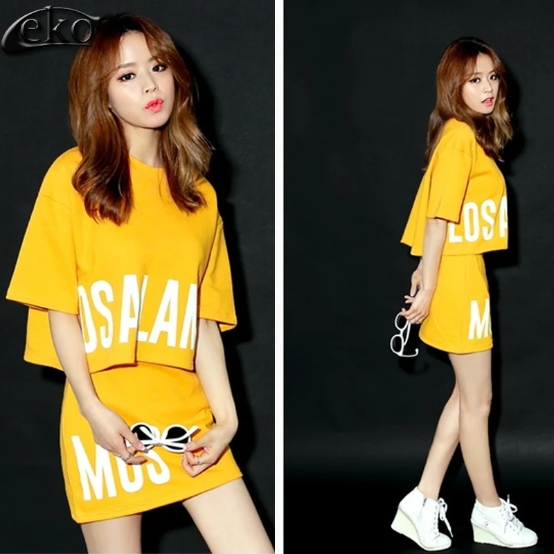 Женские повседневные Костюмы в уличном стиле Harajuku комплект одежды из 2 предметов