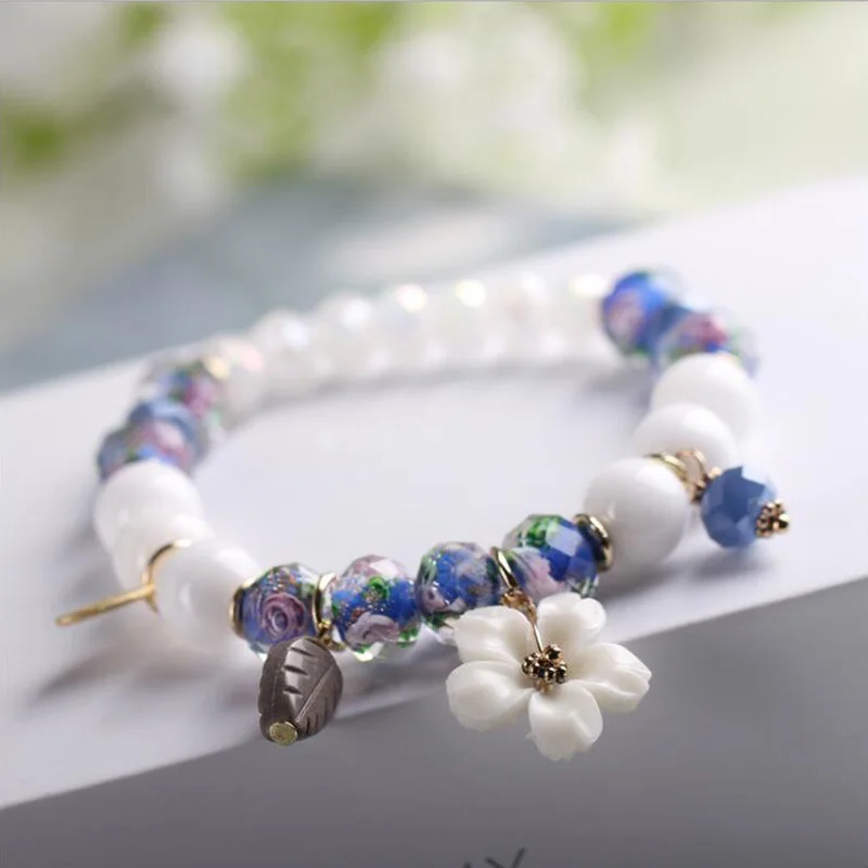 Искусственные стеклянные браслеты WEIYU с кристаллами украшенные бисером оптовая