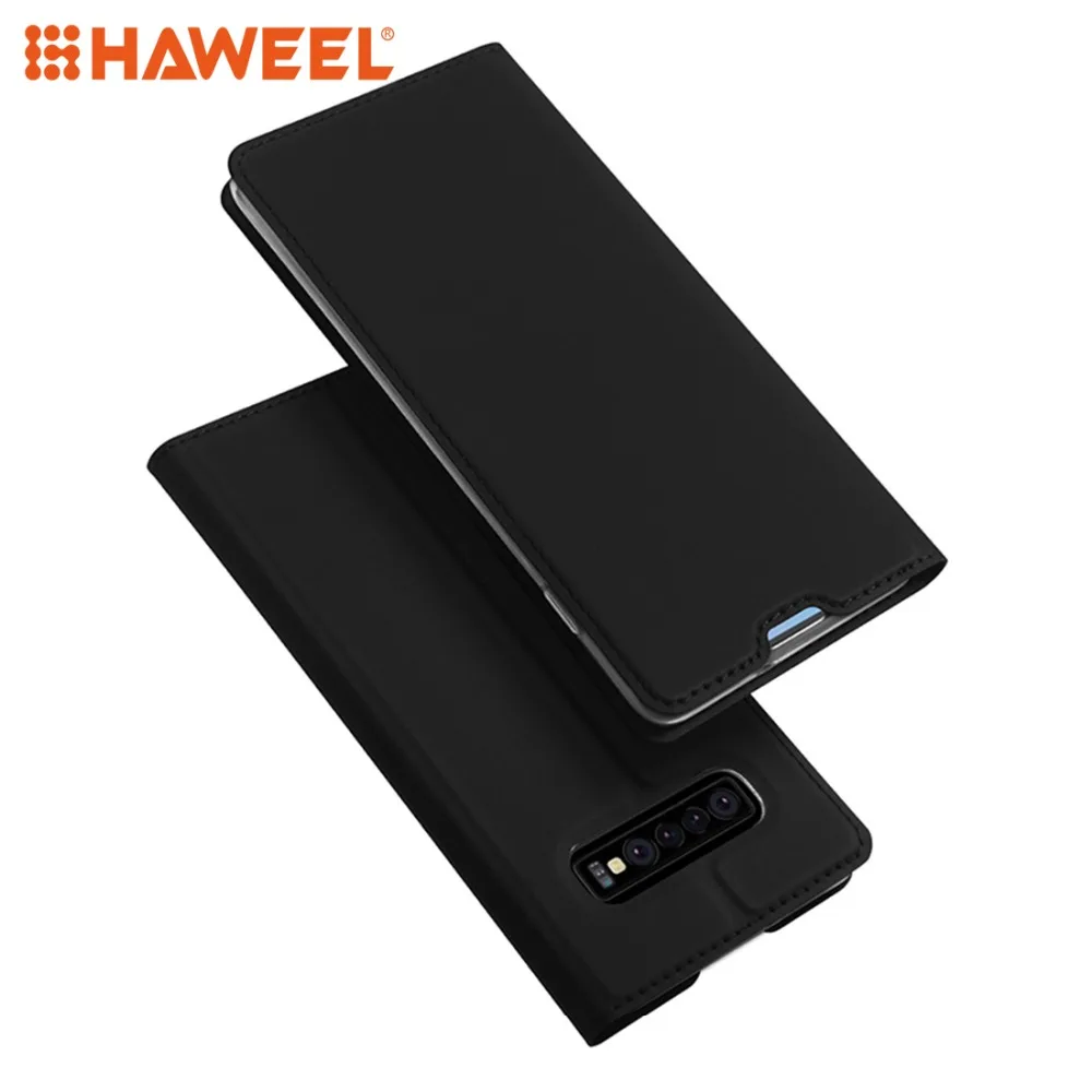

HAWEEL For Samsung Galaxy S10 Phone Cover PU+TPU Horizontal Flip Leather Case with Holder & Card Slots Pure Case Shell