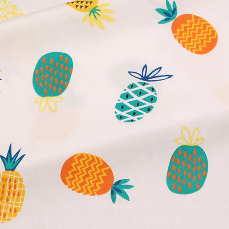 100% хлопок твил ткань отделанной тесьмы Симпатичные Фрукты оранжевый розовый