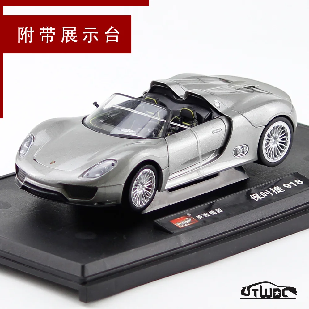 Модель спортивного автомобиля из сплава 1:24 для Porschedal 918 с управлением рулевым