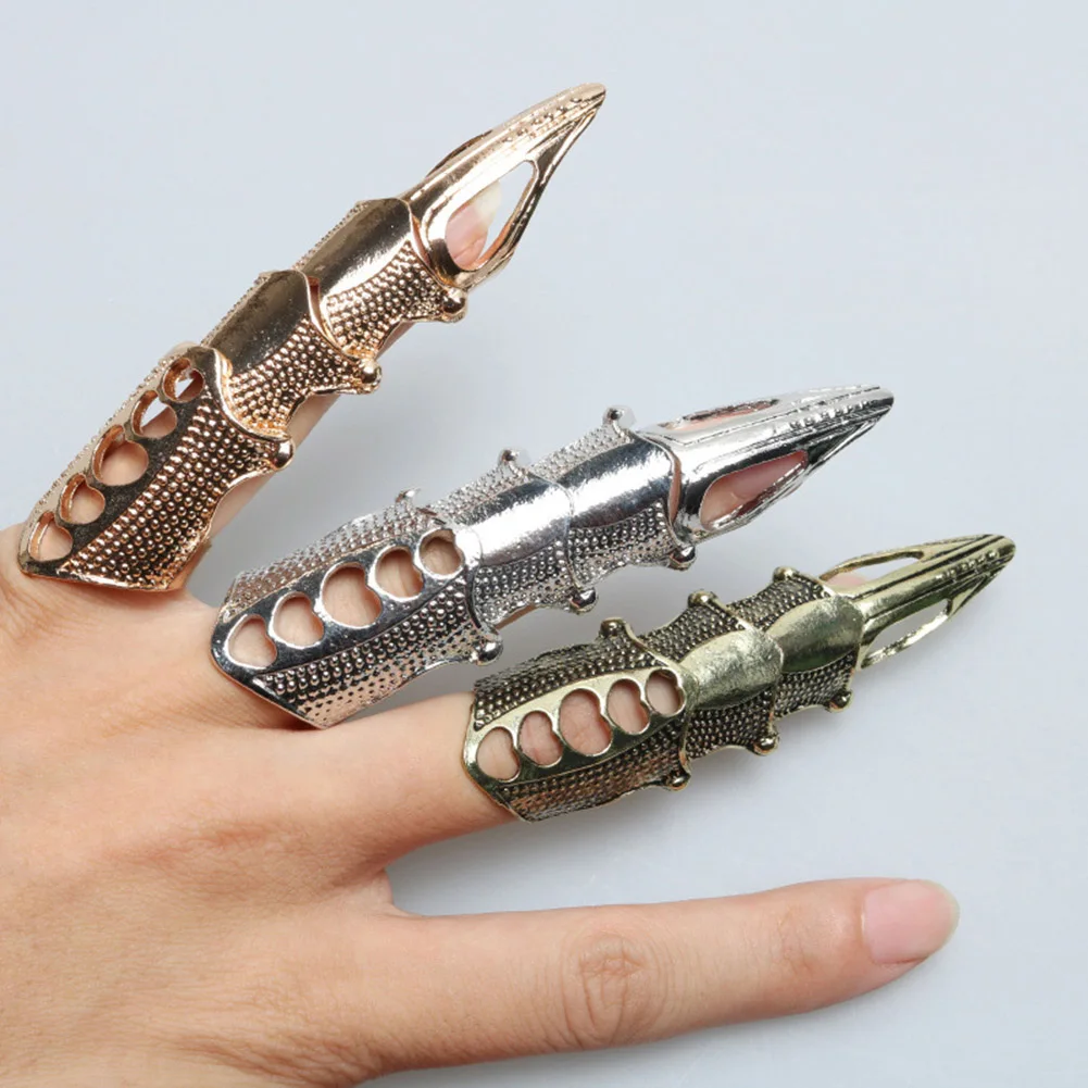 

Punk Rings Rock Scroll Joint Armor Knuckle Metal Full Finger Claw Rings Gifts Unisex Man Woman 2018 Antique Brass Cocktail Ring