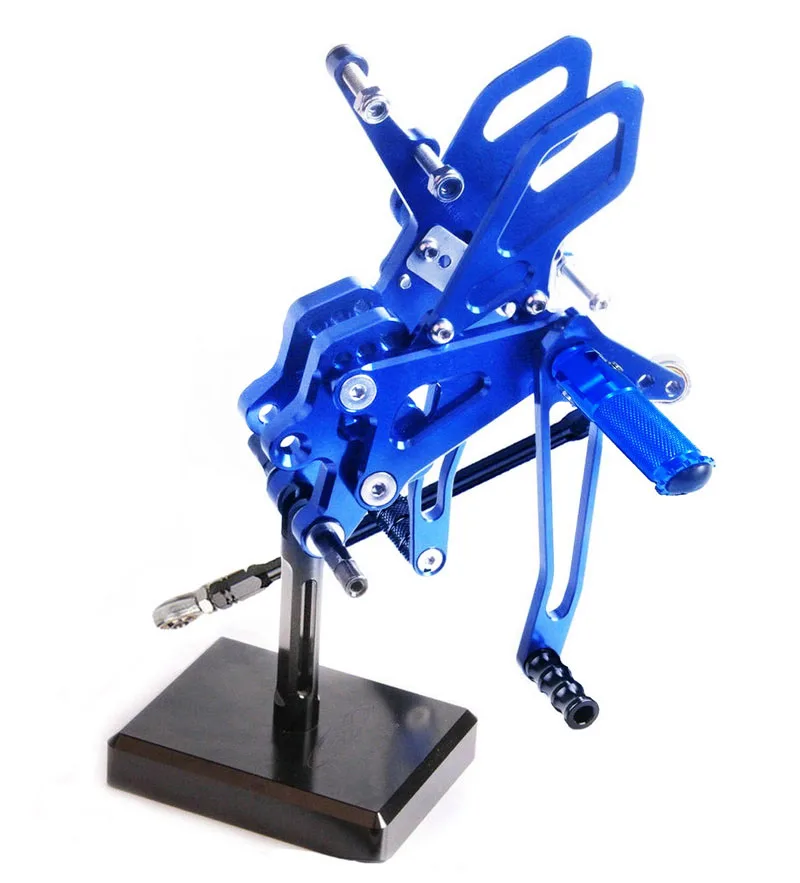 Waase ЧПУ Регулируемый Rcing Rider Сзади наборы для ухода за кожей Rearset Подножка для ухода за кожей ног колышки Kawasaki Ninja ZX10R ZX-10R 2004 2005 - Цвет: Blue