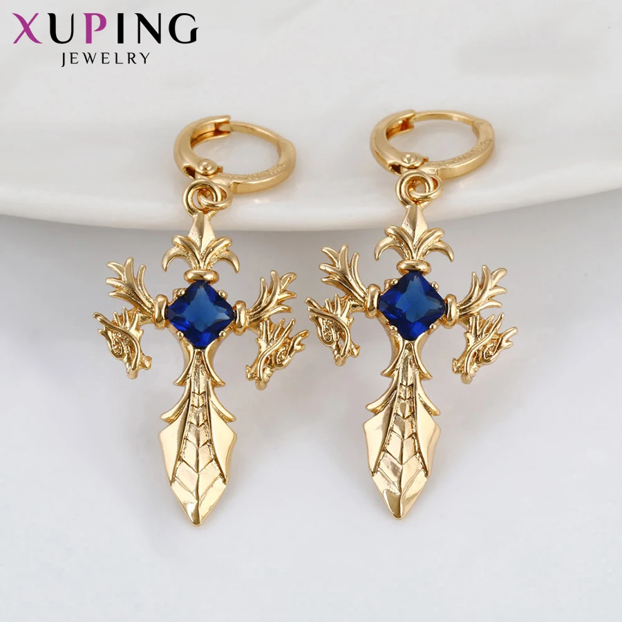 Xuping, модные, элегантные, крестообразные серьги, шарм, романтический стиль, серьги-капли для женщин, девушек, ювелирные изделия, вечерние, подарок, S90, 3-27927