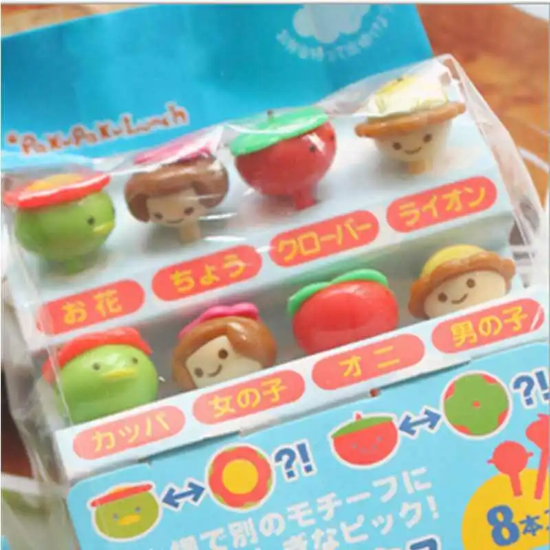 10 шт./компл. мини Очаровательное животное Коробки для обедов Bento аксессуар Декор животных Еда фрукты выбирает вилки для детей Фирменная Новинка