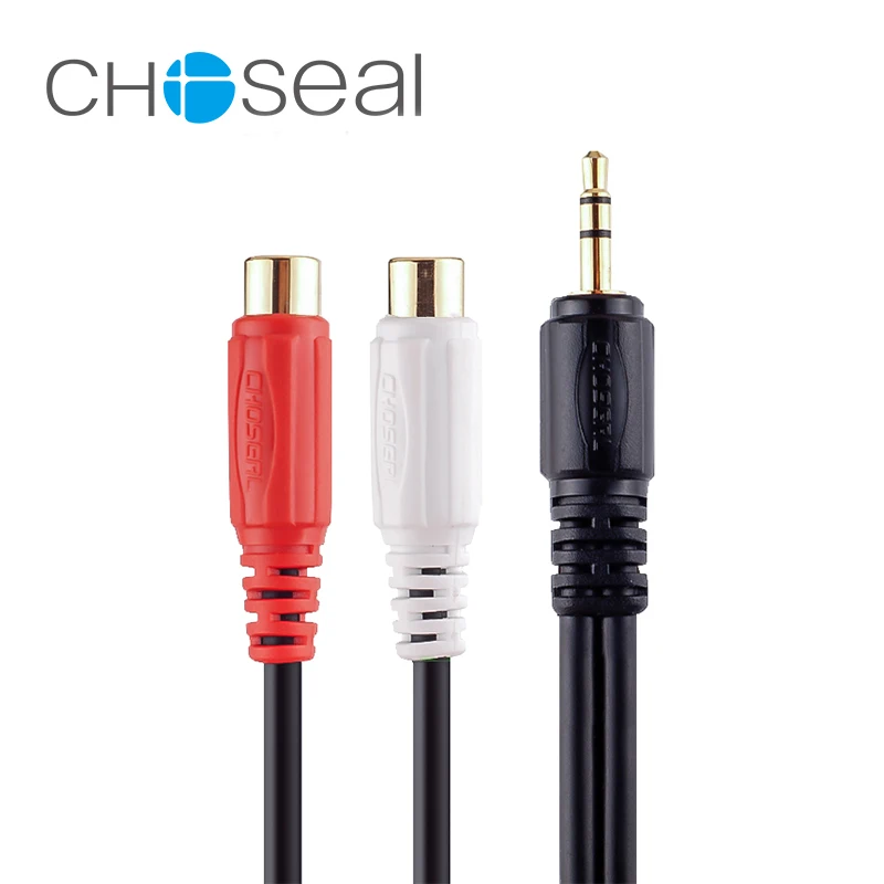 Choseal 30th anniversary QS3006 3 5 мм Jack 2 RCA аудио кабель штекер для Женский позолоченый