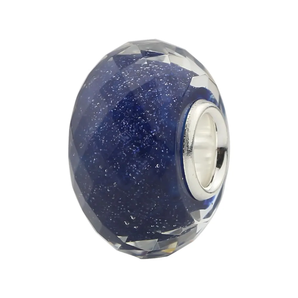 

Beads Hunter 925 Sterling Silver Blue sky cut glass beads