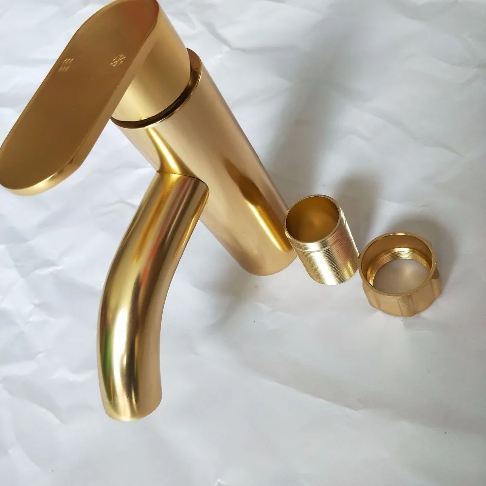 Розовый Золотой смеситель для ванной комнаты раковины в комнате золотой