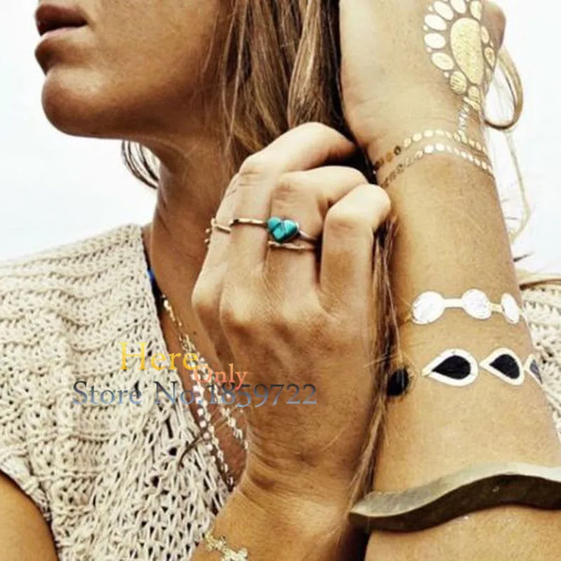 1 шт. дизайн Совы Золотая вспышка металлические водостойкие татуировки перо