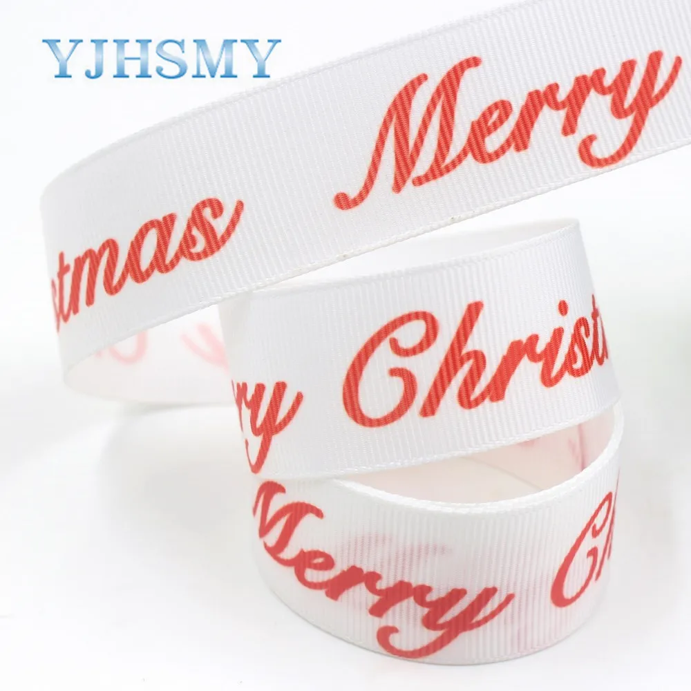 YJHSMY I 19713 18 25 мм 10 ярдов Рождественская серия мультфильм grosgrain ленты лук колпачок