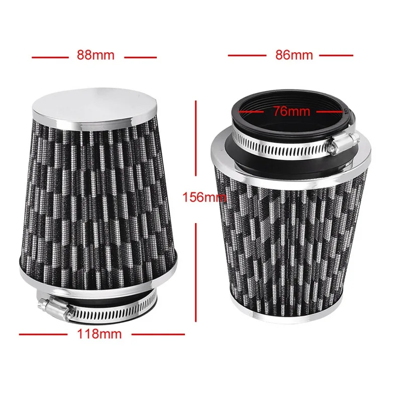 Автомобильные аксессуары Воздухозаборники серые 76 мм конусные воздухозаборные