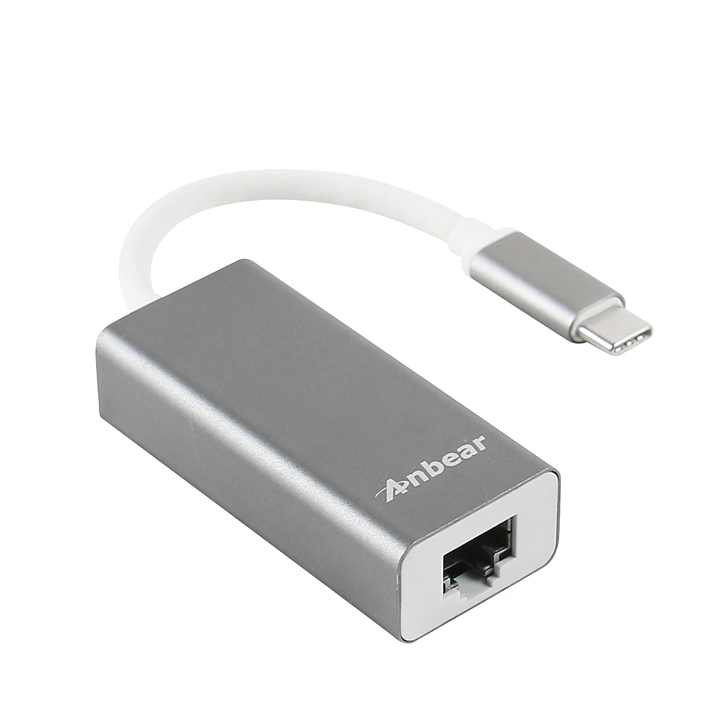 USB C до RJ45 anbear сети Gigabit Ethernet 10/100/1000 Мбит адаптер для Macbook Pro 2016/2017 chromeBook пикселей и