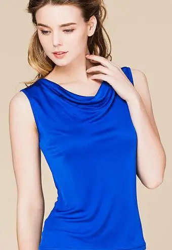 Натуральный шелк вязание качели получить Летний жилет без рукавов майка 100% новый