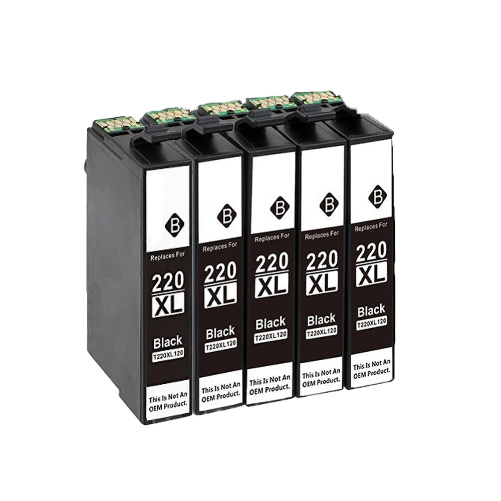 5 черный пакет Epson 220xl T220 совместимый картридж с чернилами для принтера рабочей