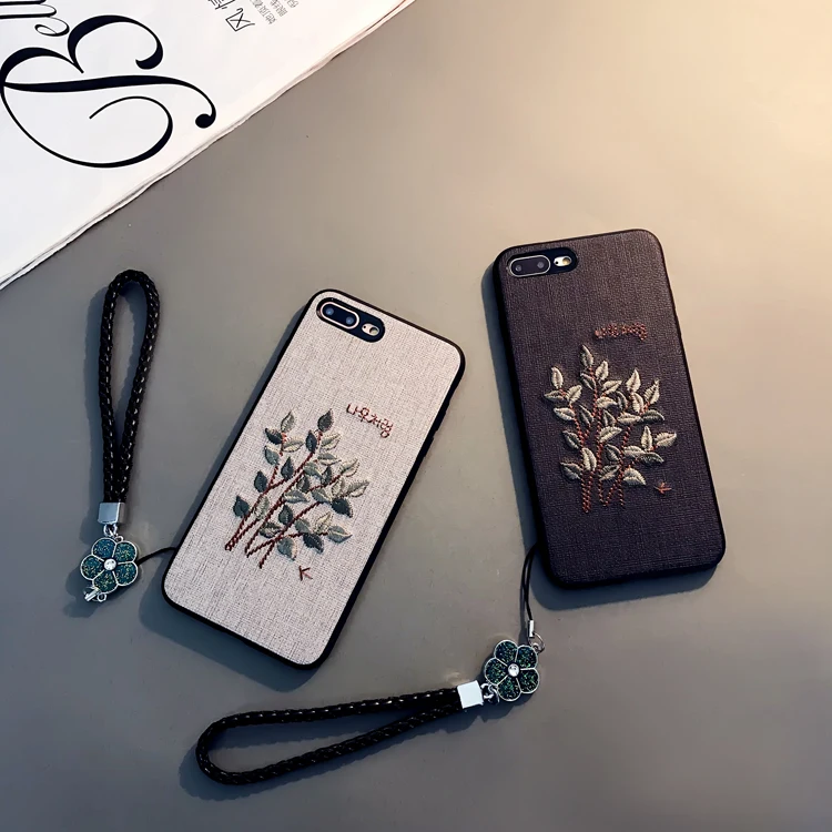 3D Handmade Embroidery Case For iPhone 6 6s 7 8 Plus PC+TPU Rose Flower Phone Cover iPhone8/iPhone7/iPhone6s Skin |