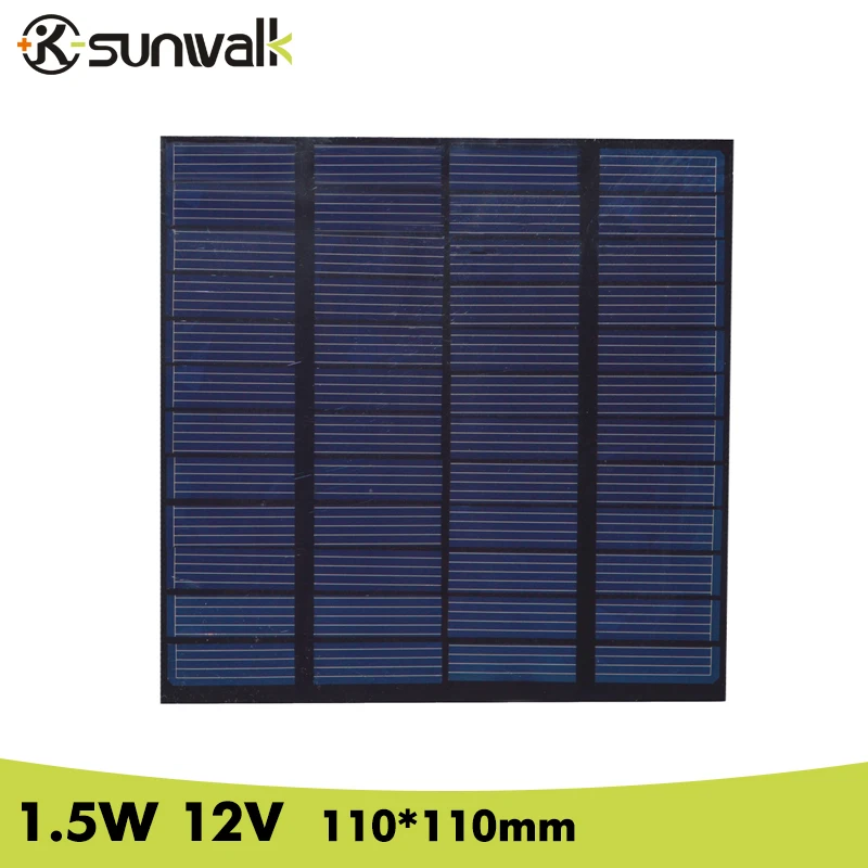 SUNWALK 12 В 1 5 Вт поликристаллическая ячейка для солнечной панели модуль 125 мА