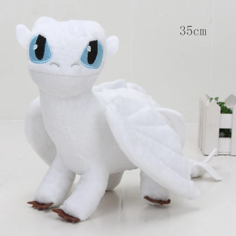 no Pattern White35cm 15-55 см Как приручить ваш Дракон плюшевая игрушка Беззубик, ночная фурия светильник Fury мягкая плюшевая кукла мягкая игрушка животное кукла Детская подарки - Цвет: no Pattern White35cm