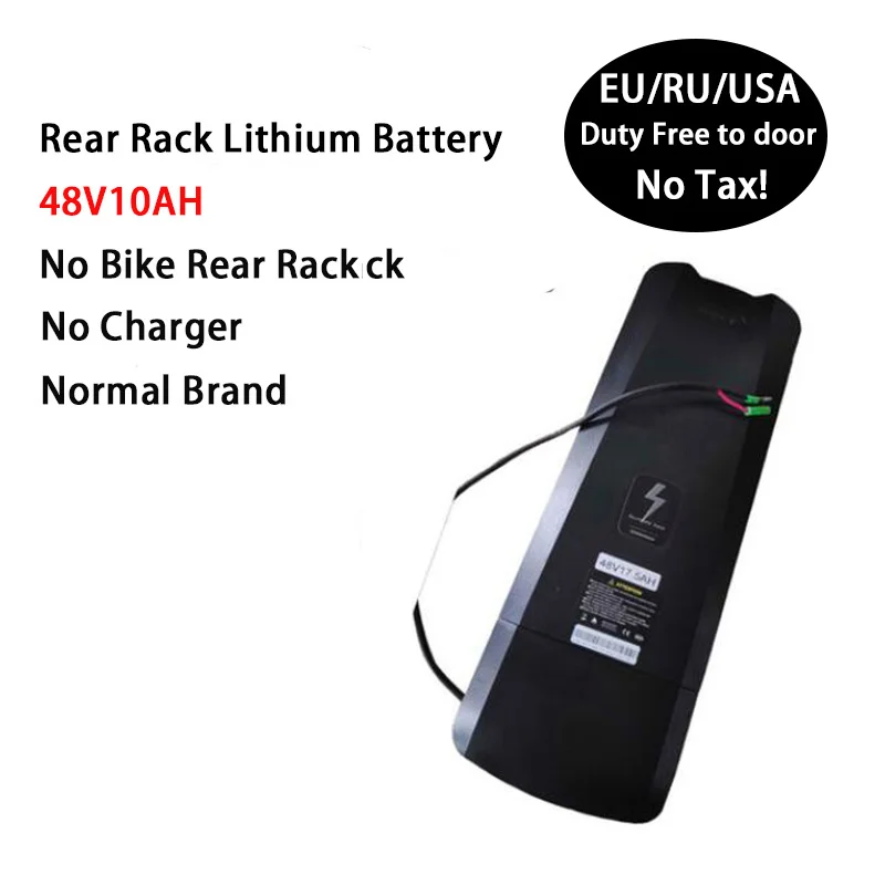 48V10AH NO Rack Электрический велосипед eBike 48V 52V 250 w-1000 w 48V 21AH с задней батареей Bafang BBS01 BBS02 - Цвет: 48V10AH NO Rack