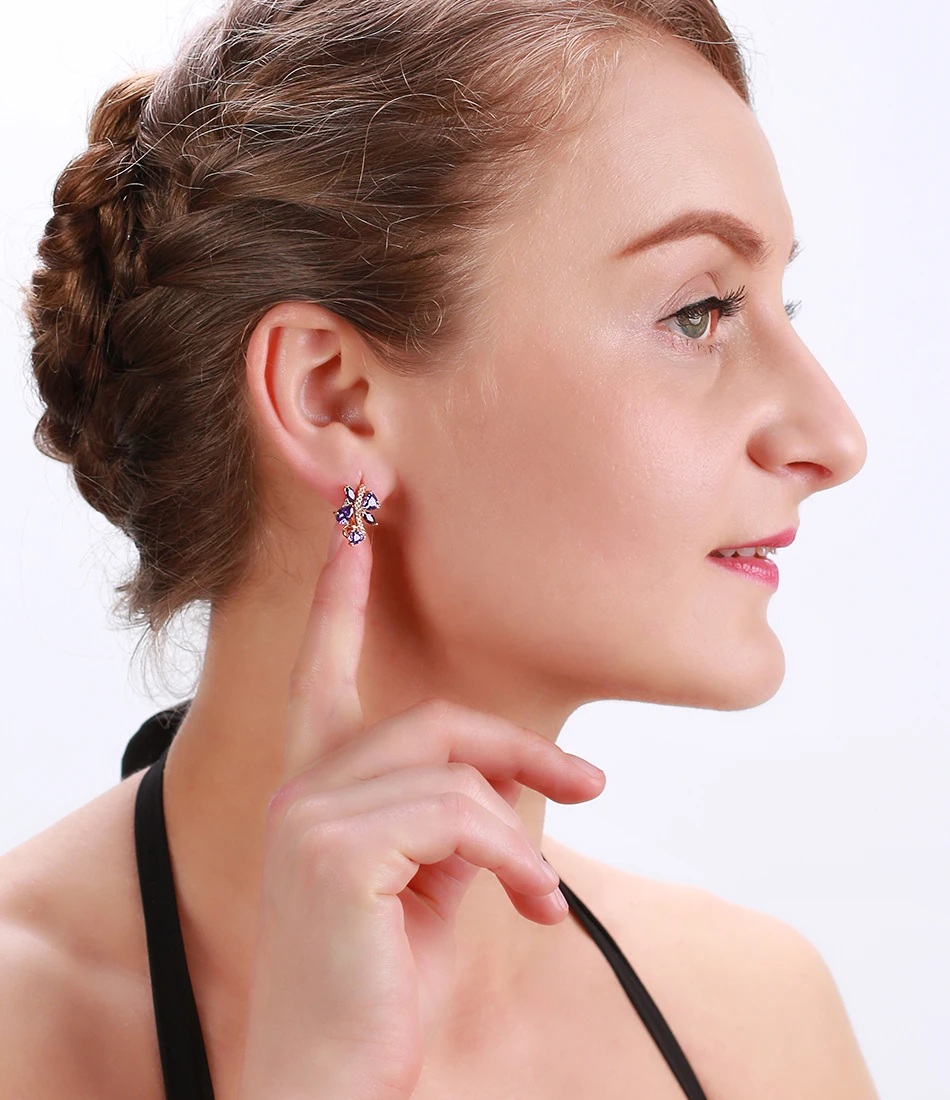 ORSA JEWELS, роскошные серьги-гвоздики для женщин, пять цветов, AAA кубический циркон, дополнительные вечерние серьги, модные женские ювелирные изделия OME56