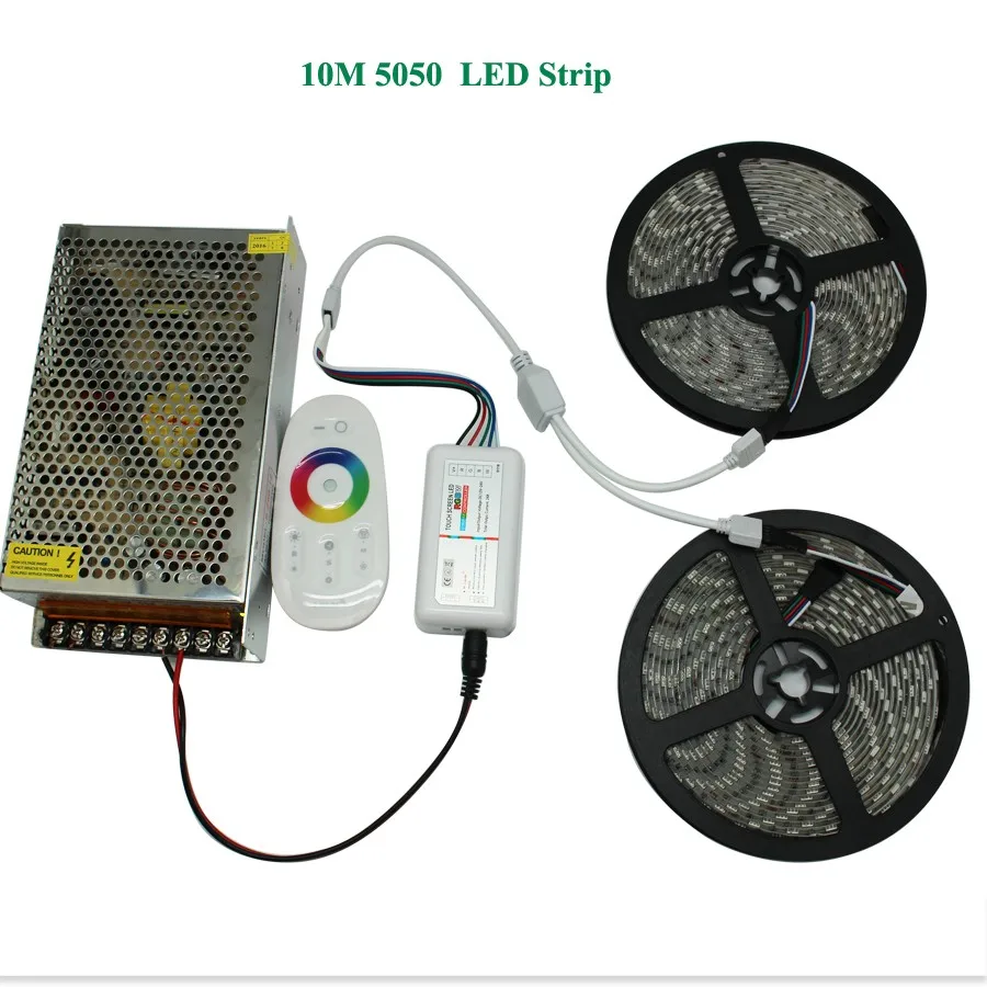 20 м 4 в 1 RGBW Светодиодная лента 5050 SMD DC12V гибкий светодиодный светильник 60 Светодиодный s/m+ 2,4G RF пульт дистанционного управления+ адаптер питания комплект