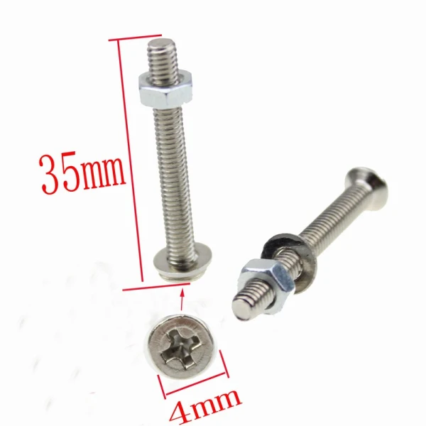 100 шт./партия M4 X 35 мм Серебристая Стальная Винтовая фиксатор для ПК Компьютерные