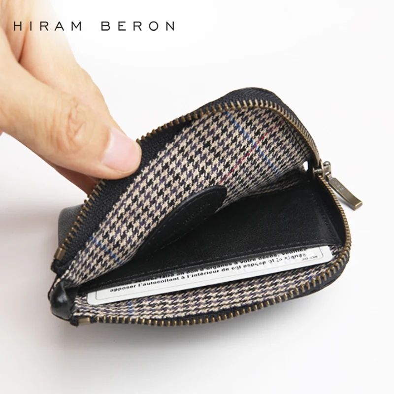 Hiram Beron унисекс портмоне держатель однотонный кожаный мини кошелек натуральная