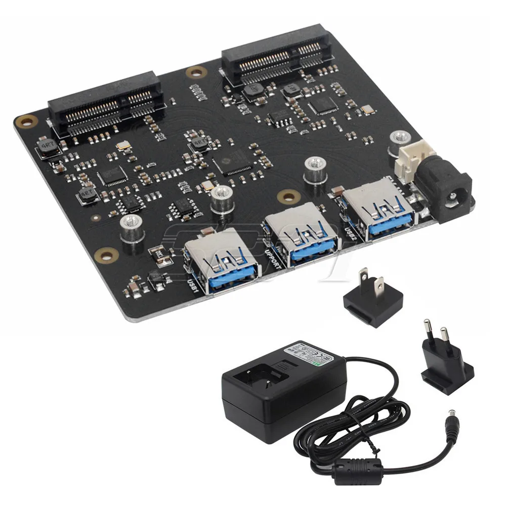 X852 Board and Power 52Pi X852 двойной MSATA SSD экранированный USB 3,0 модуль Плата расширения памяти Мощность адаптер для Raspberry Pi 1 Модель B+/2/3(B PLUS) из искусственной кожи - Color: X852 Board and Power