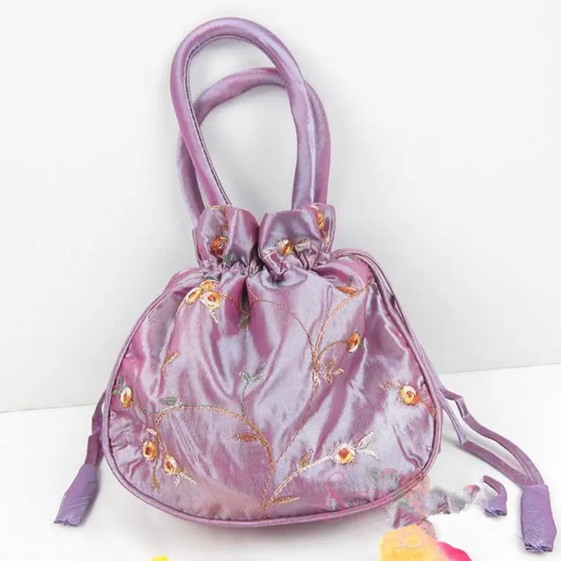 

wholesale Chinese Embroider Flower Silk Jewelry Bag Handbag Purse 3PCS