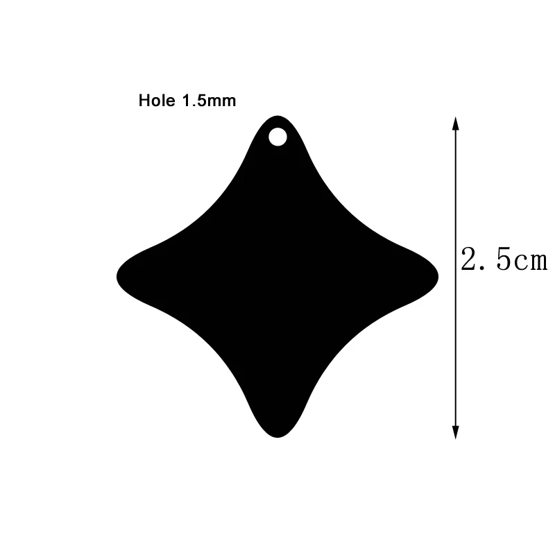 

Simsimi 4 angle Charm 1.5mm Hole blank Pendant for men necklace bracelet mirror polish Diy Stainless steel wholesale 10pcs