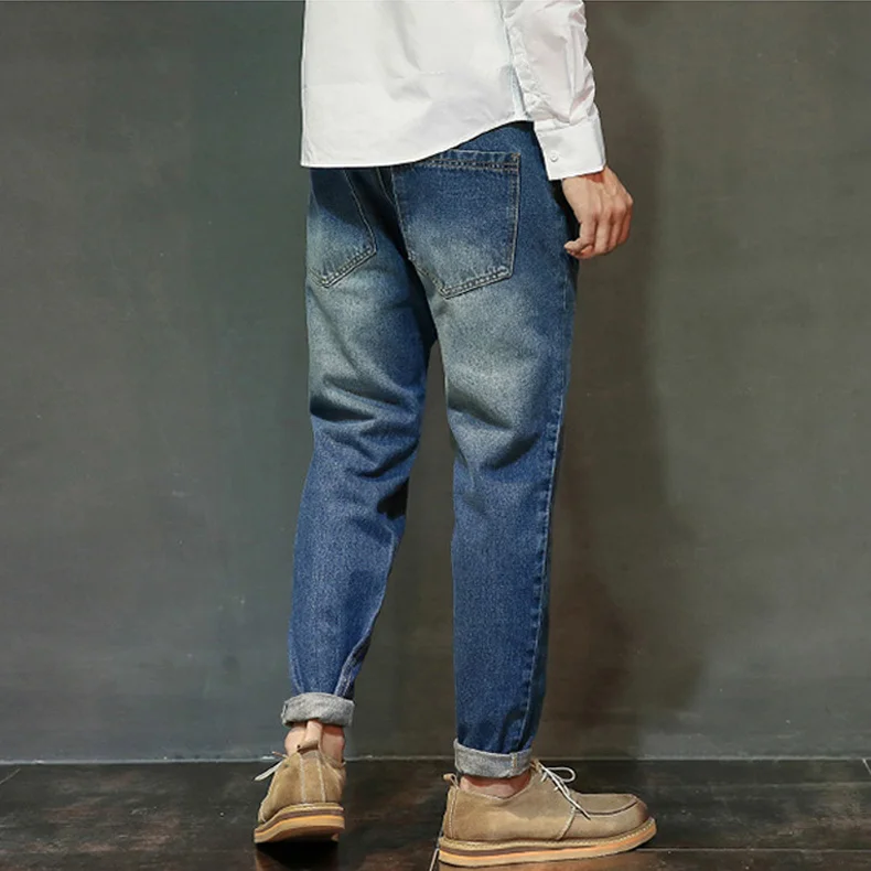 Mwxsd Весна бутик джинсы мужские модные шаровары Masculina Slim Fit джинсовые брюки