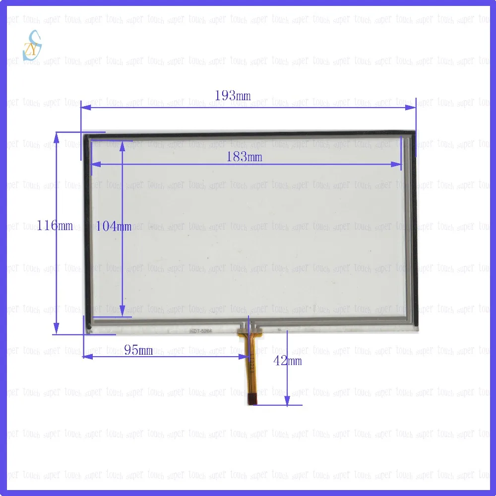 ZhiYuSun 193 мм * 116 KDT-5264 8 дюймов сенсорный экран Стекло резистивный USB Сенсорная панель