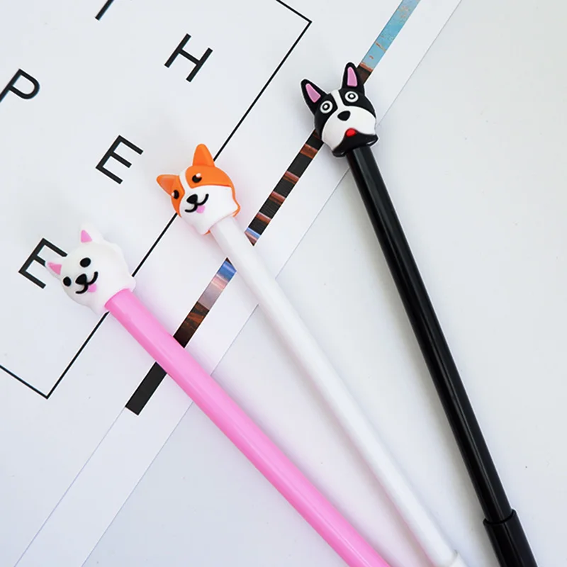 

3pcs/lot Cartoon Cute dog neutral pen students Promotional Gift Stationery School Office Supply children gel pen supplies