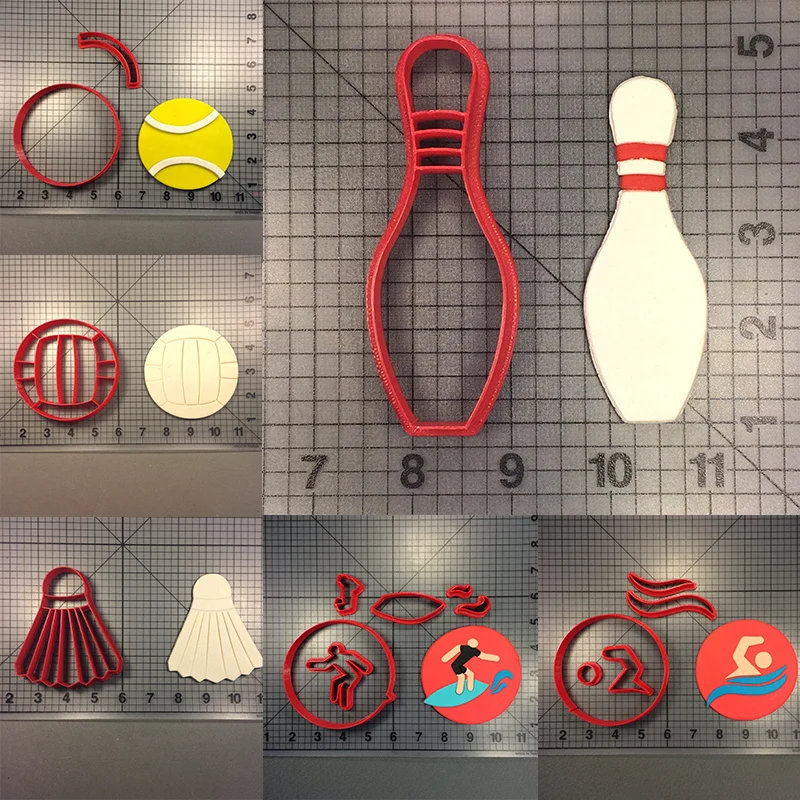 Спортивная серия резак для печенья набор на заказ 3D печатных Боулинг теннисные