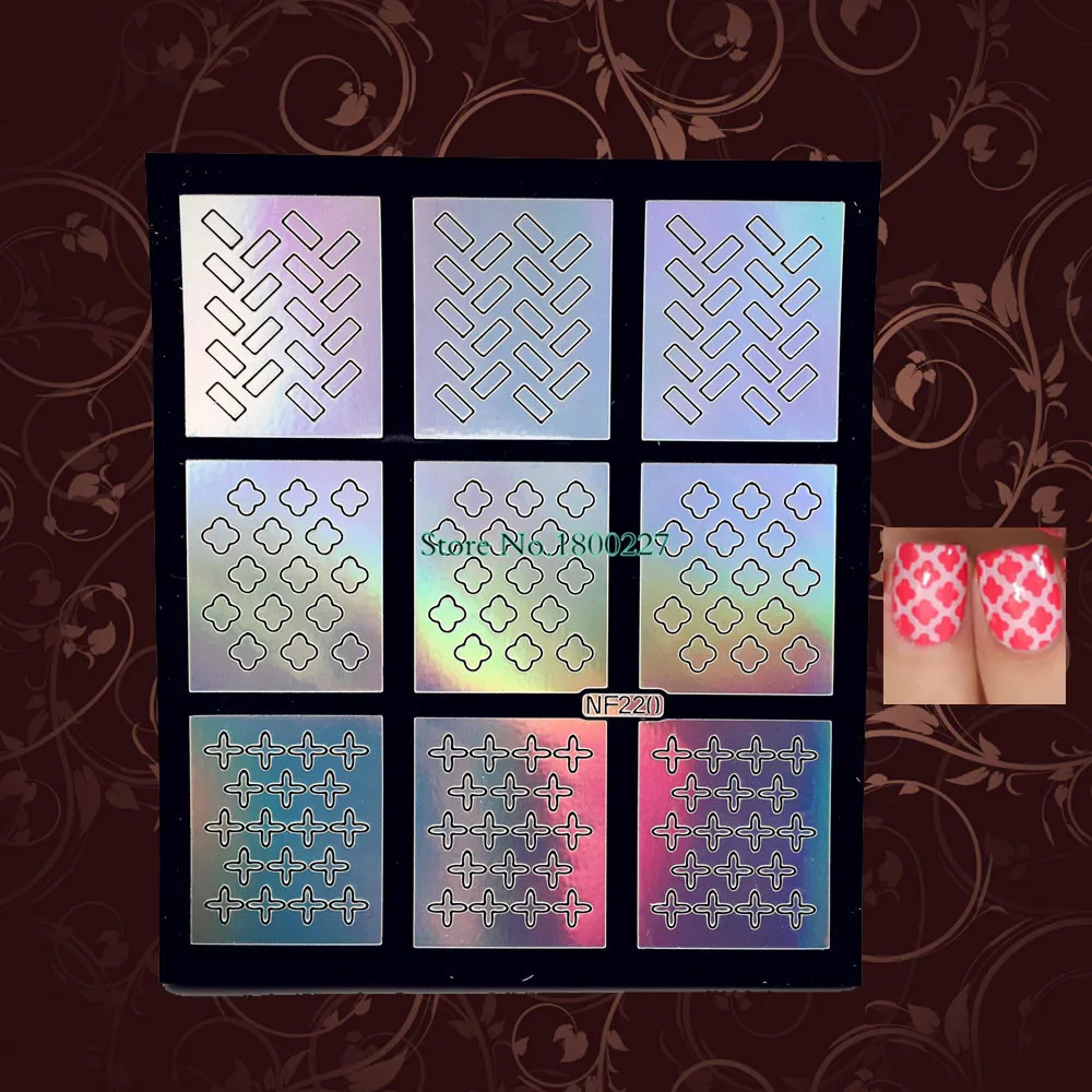 1 шт. очаровательные Инструменты для укладки ногтей наклейки трафареты PNF215