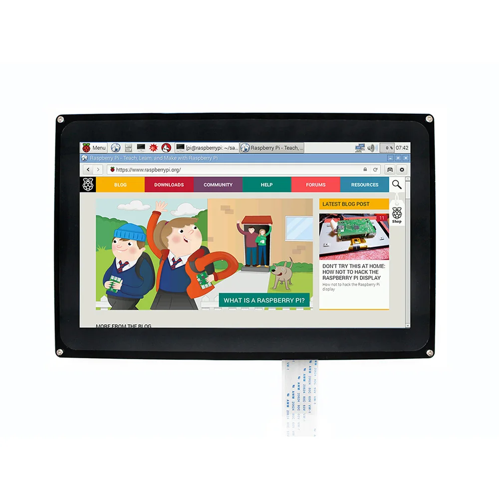 Raspberry Pi 3 Дисплей 10 1 дюйма 1024x600 емкостный сенсорный ЖК экран (H) чехол поддержка