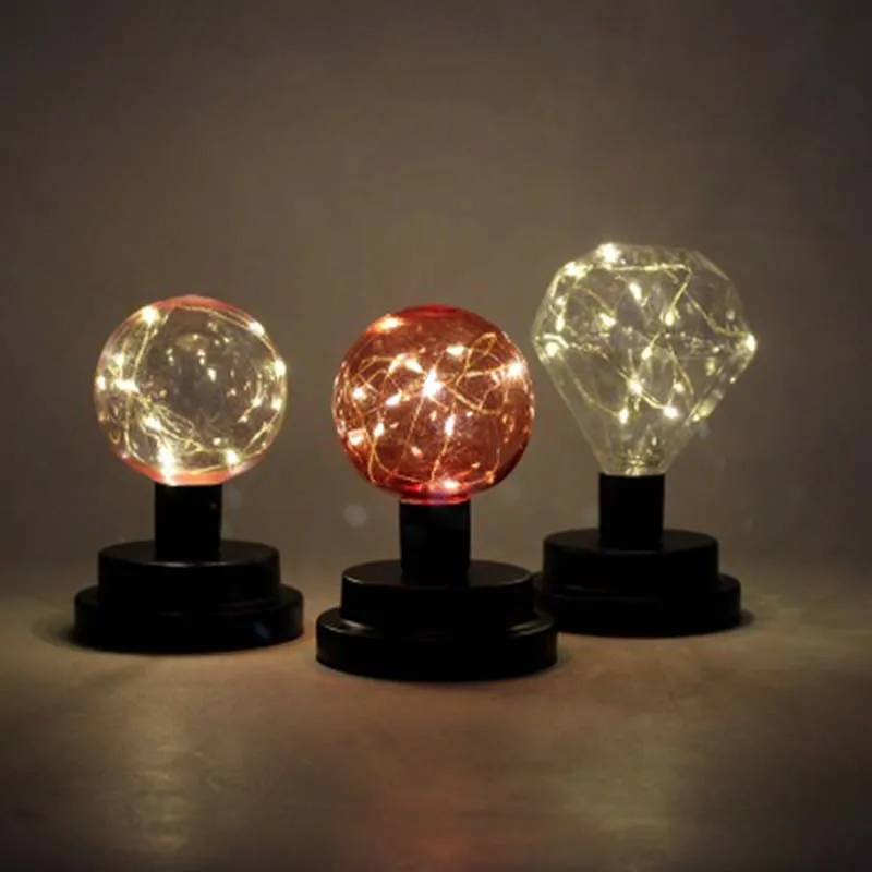 Diamond shape Desk lamp String Lights Micro Copper Wire Decoration Fairy Lamp Warm party bedroom decoration for kids | Дом и сад