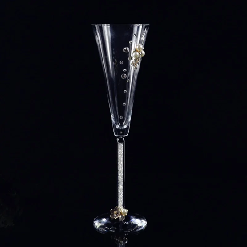 100ml-200ml crystal glass Cocktail glass Home wedding wine set Champagne Cup Wine cup Diamond drill rod - Цвет: A